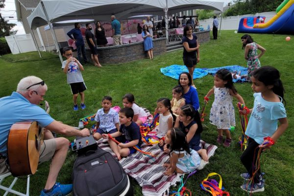 2 small-outdoor birthday party with tent and bounce house
